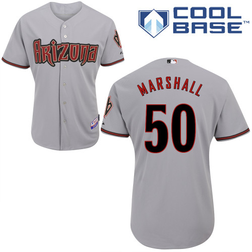 Evan Marshall #50 MLB Jersey-Arizona Diamondbacks Men's Authentic Road Gray Cool Base Baseball Jersey
